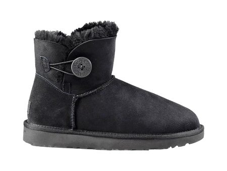 Women s UGG Mini Bailey Button II Black Sheepskin Online now