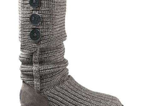 Women s UGG Classic Cardy Grey Knit Fabric Fashion