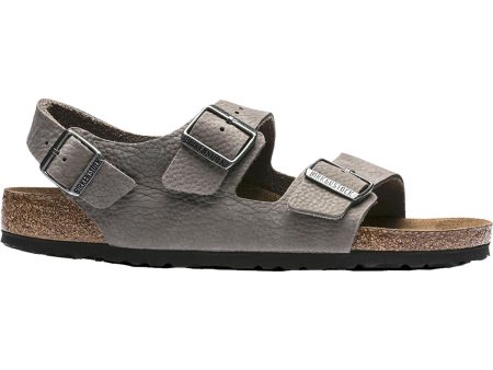 Men s Birkenstock Milano Soft Footbed Soft Whale Grey Nubuck Supply