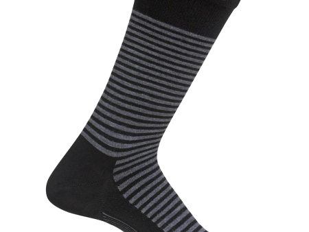 Men s Feetures Uptown Ultra Light Crew Socks Black Discount