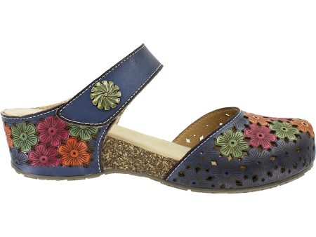 Women s Spring Step Spikey Blue Multi Leather Fashion