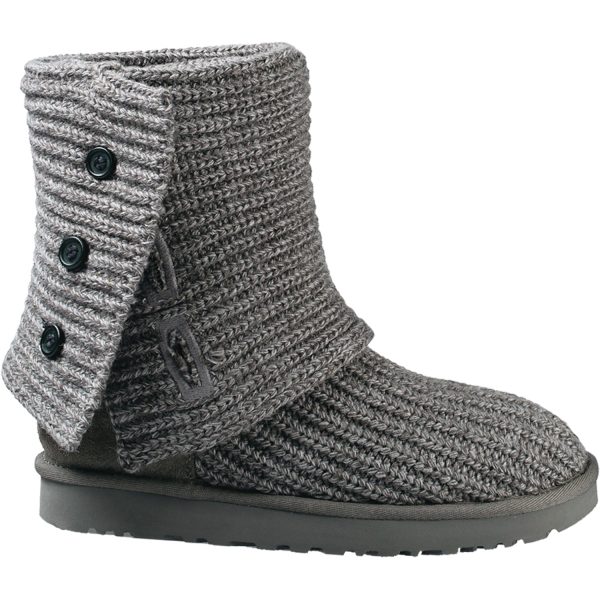 Women s UGG Classic Cardy Grey Knit Fabric Fashion