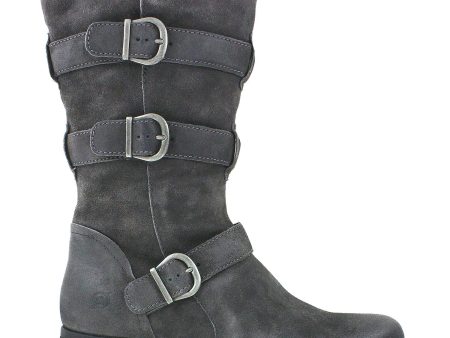 Women s Born Ivy Dark Grey Distressed Suede Hot on Sale