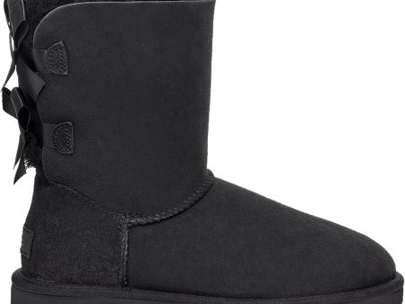 Women s UGG Bailey Bow II Black Sheepskin Hot on Sale