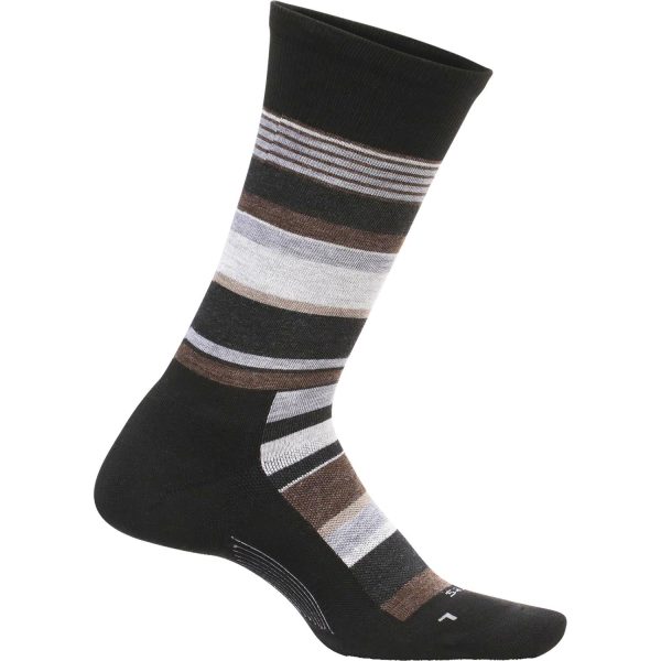 Men s Feetures Be Bold Cushion Crew Socks Black For Cheap